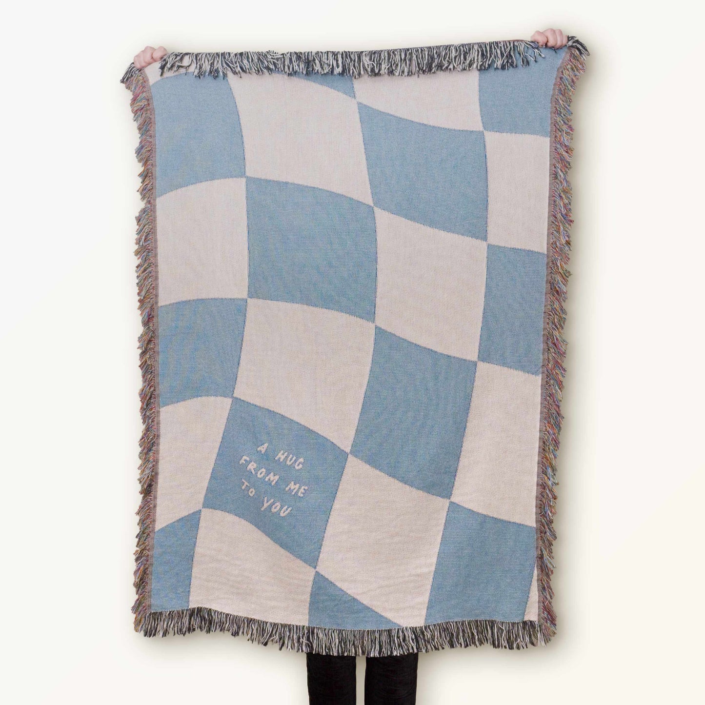 Wavy Checkered Custom Quote Throw Blanket