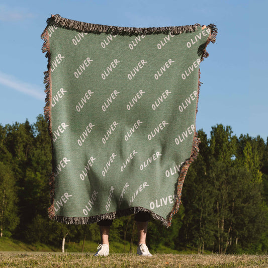 Custom Name Woven Blanket
