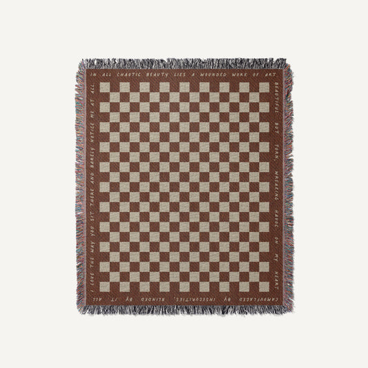 Custom Message Checkered Blanket